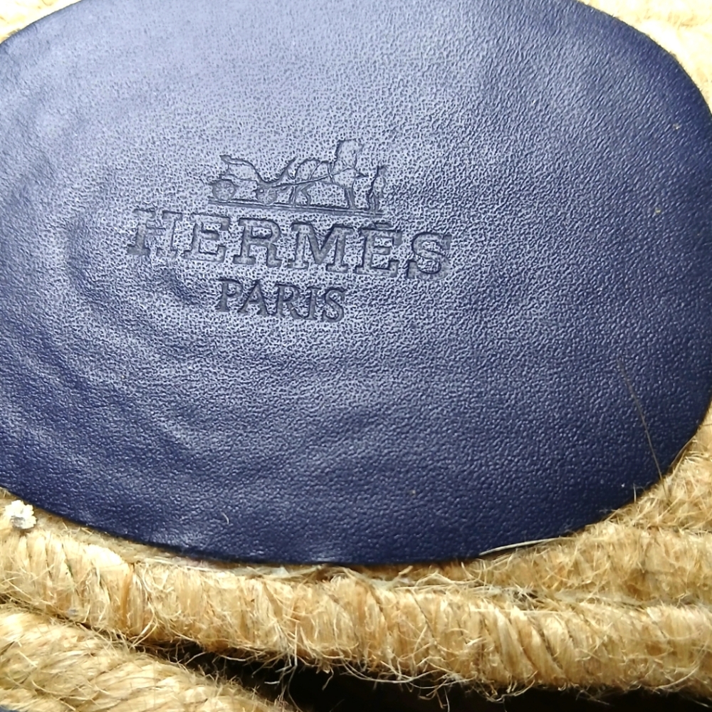 Hermès Navy Blue Antigua Espadrilles Sandals - Picture 5 of 10